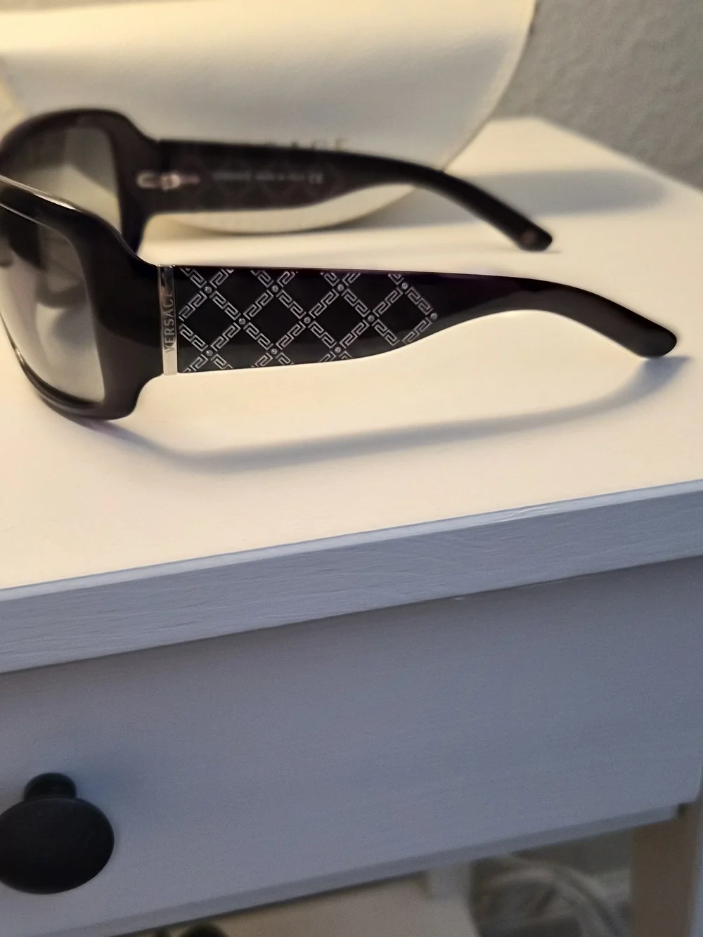 Early 2000s Versace Women's Y2K Dark Brown Sunglasses with case MOD. 4132-B